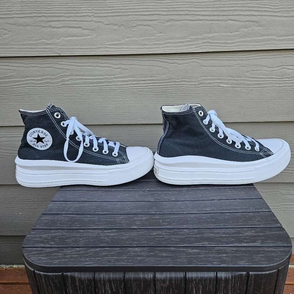 CONVERSE Chuck Taylor All Star Move Hi Black 568497C Chunky Platform Women's 9 - Picture 9 of 16
